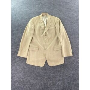 Vintage Brooks Brothers Sport Coat 42 R Beige Silk Linen Wool Hopsack Designer